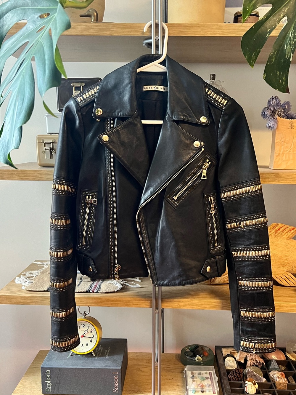 Alice + Olivia Studded Leather Jacket